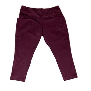 2XL Xersion Move High Rise 7/8 Ankle Leggings with Pockets in Plum